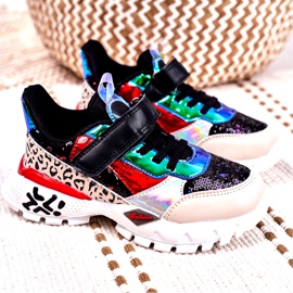 FRROCK Sport gyermekcipő tépőzáras fekete színnel Légy boldog bézs piros kék 4