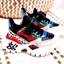 FRROCK Sport gyermekcipő tépőzáras fekete színnel Légy boldog bézs piros kék 1