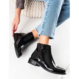 VINCEZA fekete lakkozott csizma 1