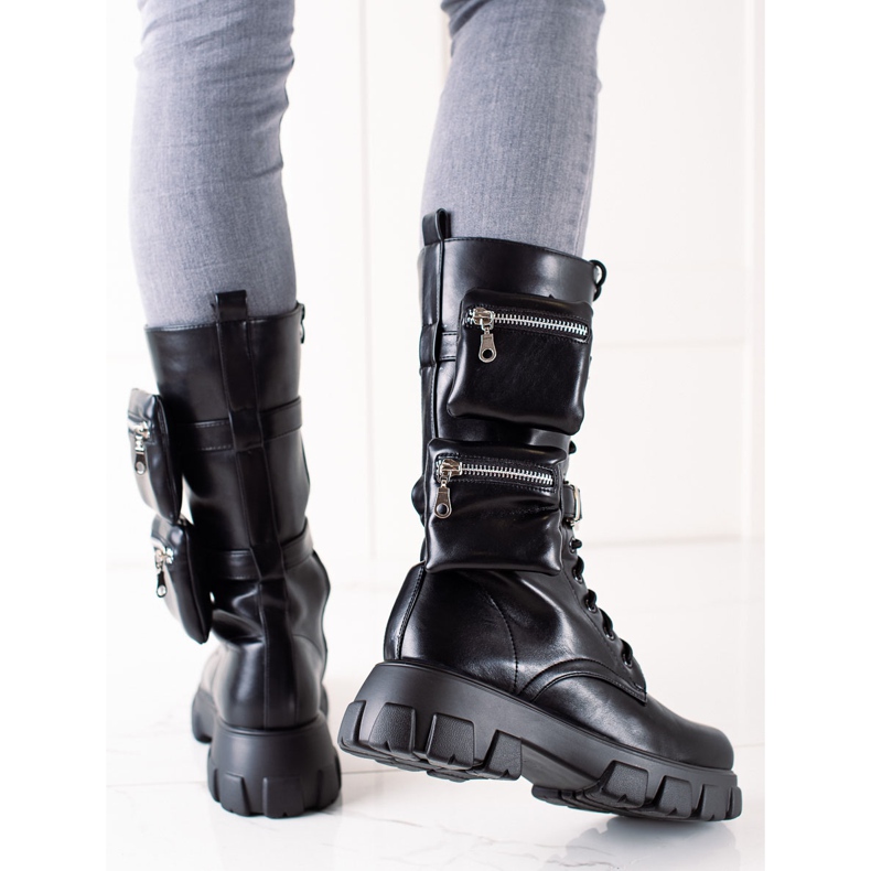 TRENDI Divatmunkások zsebekkel fekete 1