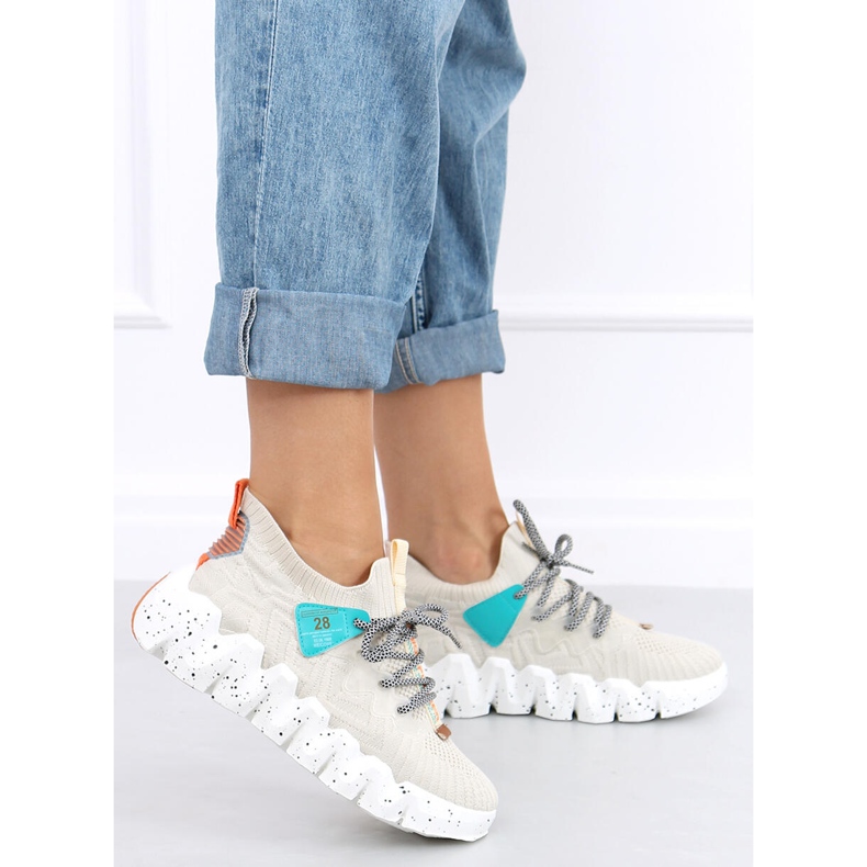 Magas talpú bézs NB387 Bézs színű sportcipő 2