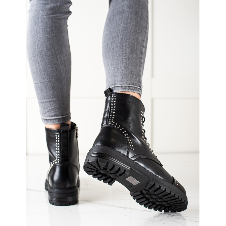 Super Me Klasszikus bakancsfogók Eco bőrből fekete 1