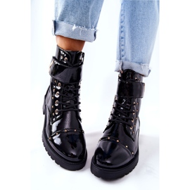 PG1 Meleg lakkozott fekete Colira csizma 1