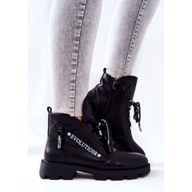 Szőrmével felmelegített csizma Sergio Leone Black TR740 fekete 2