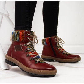 Maroon W Rieker Z6743 szigetelt csizma piros 1