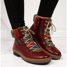 Maroon W Rieker Z6743 szigetelt csizma piros 2