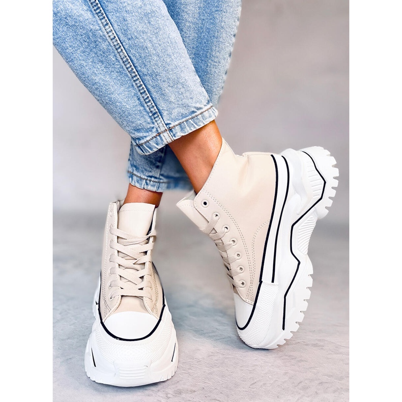 Corbel Beige magas talpú cipők bézs 1