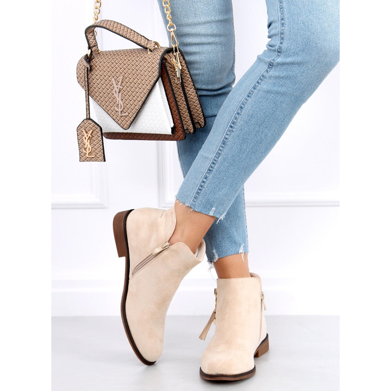 Női Chelsea csizma Viki Beige bézs 1