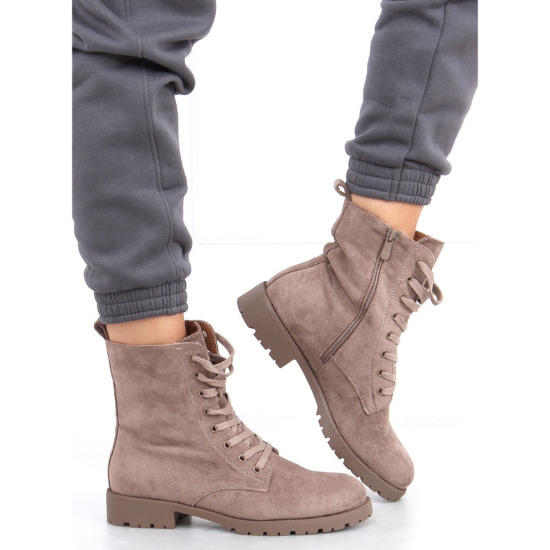 Bente Khaki fűzős munkásai bézs 2 Bente Khaki fűzős munkásai bézs 2