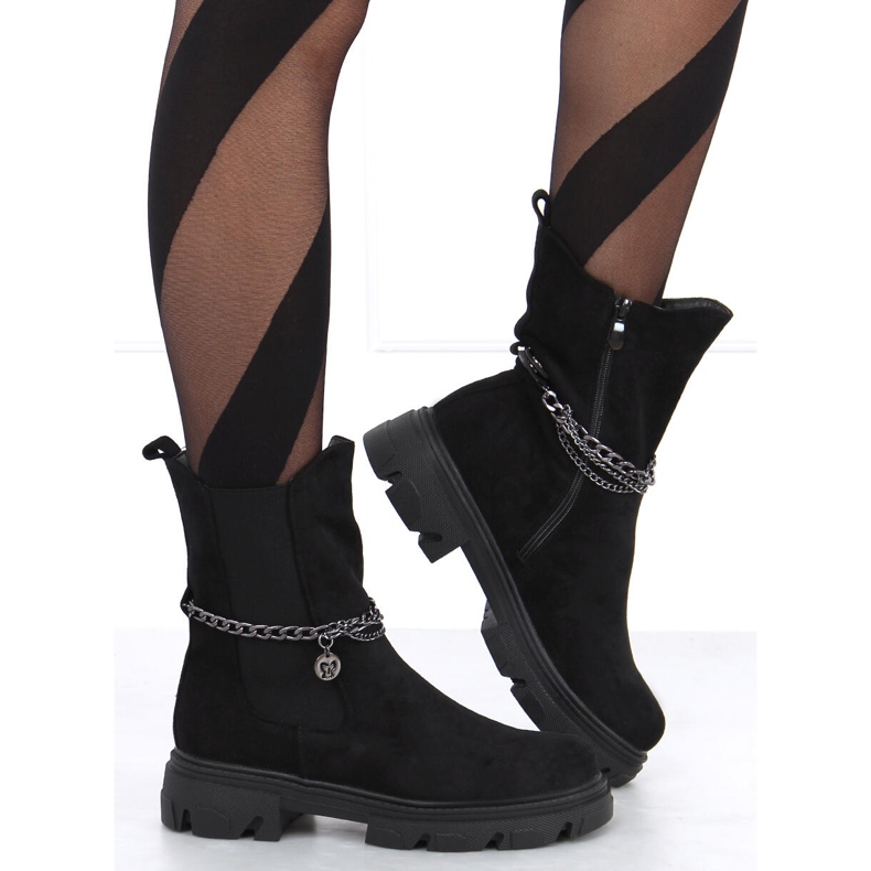 Chelsea csizma magas felső Hilde Black színben fekete 1