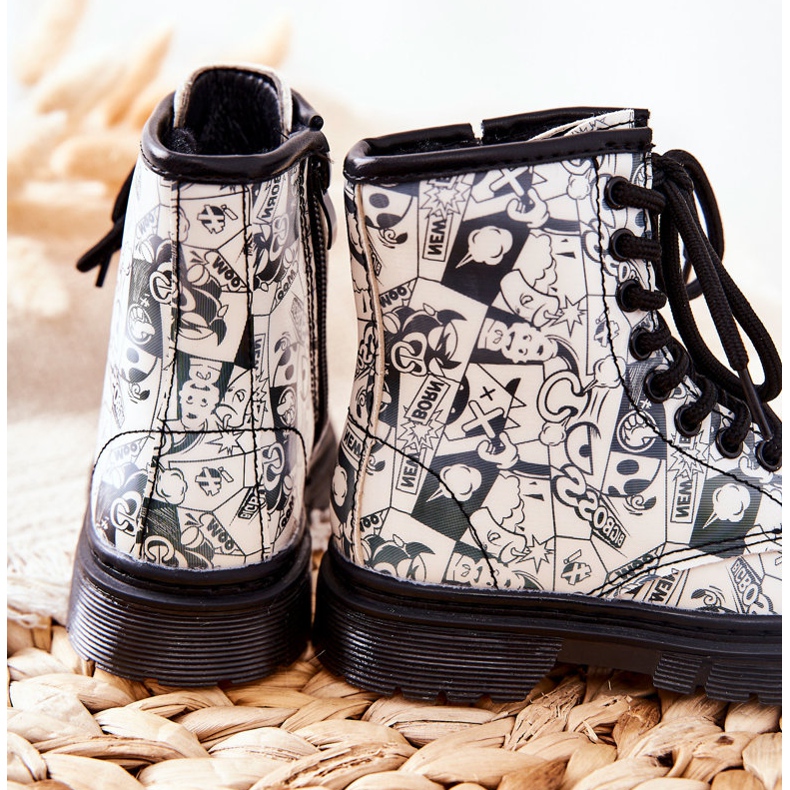 FR1 Gyermek fekete -fehér Dexie meleg csizma cipzárral 2