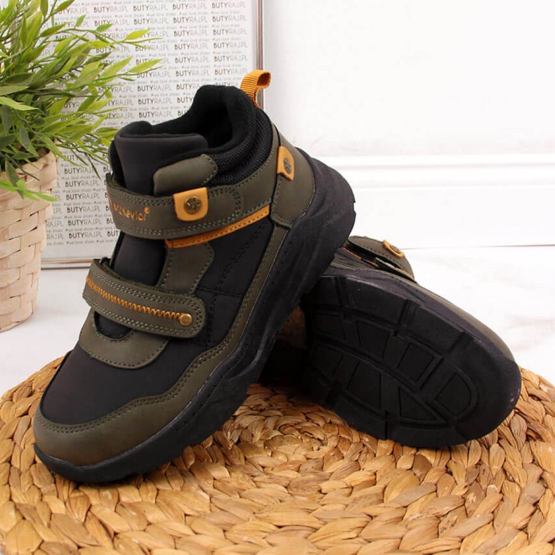 Tépőzárral szigetelt csizma McKeylor Jr JAN59B khaki fehér zöld 1