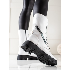 Csizma dekoratív cipzárral Sergio Leone fehér 1