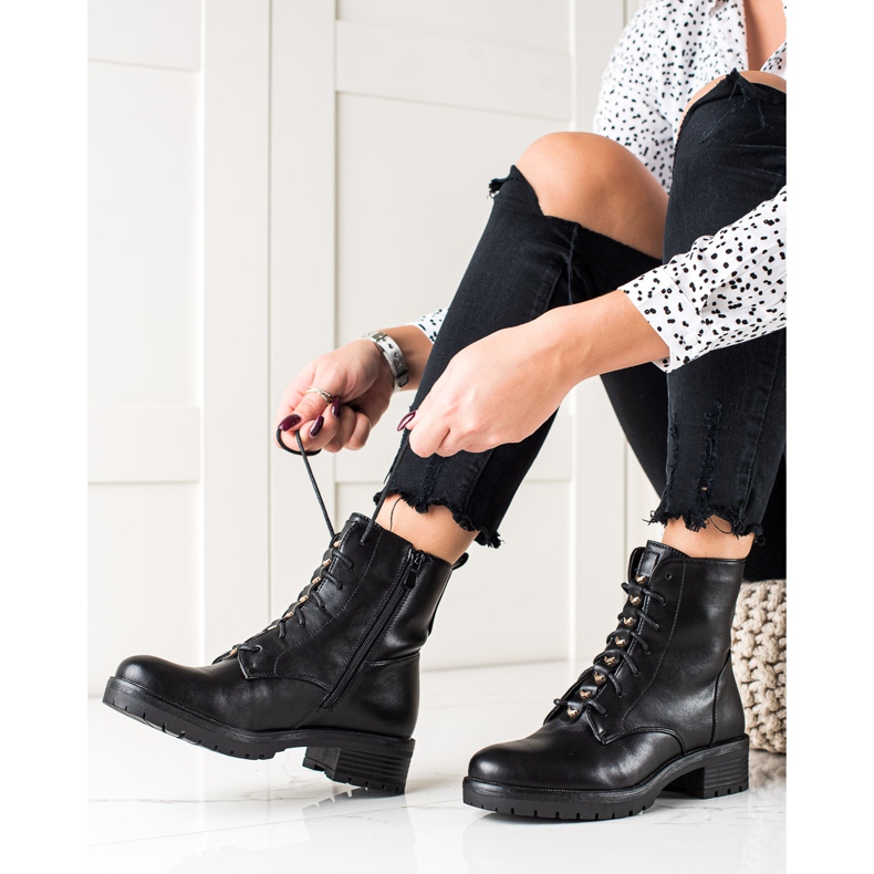 W. Potocki Fűzős csizma Potocki szigeteléssel fekete 1