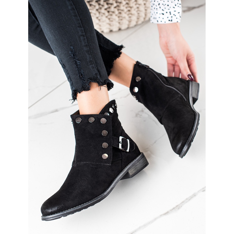 W. Potocki Velúr csizma Potocki díszekkel fekete 1