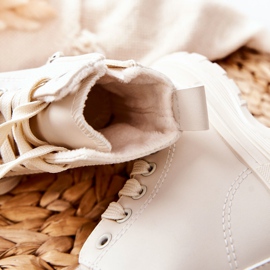 FR1 Gyerek bőr meleg cipők Világos bézs Bomi 1