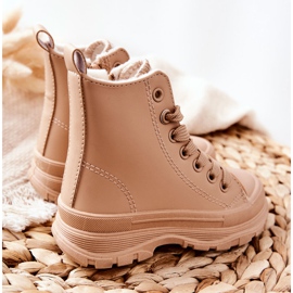 FR1 Gyermek bőr meleg cipők bézs Bomi 2