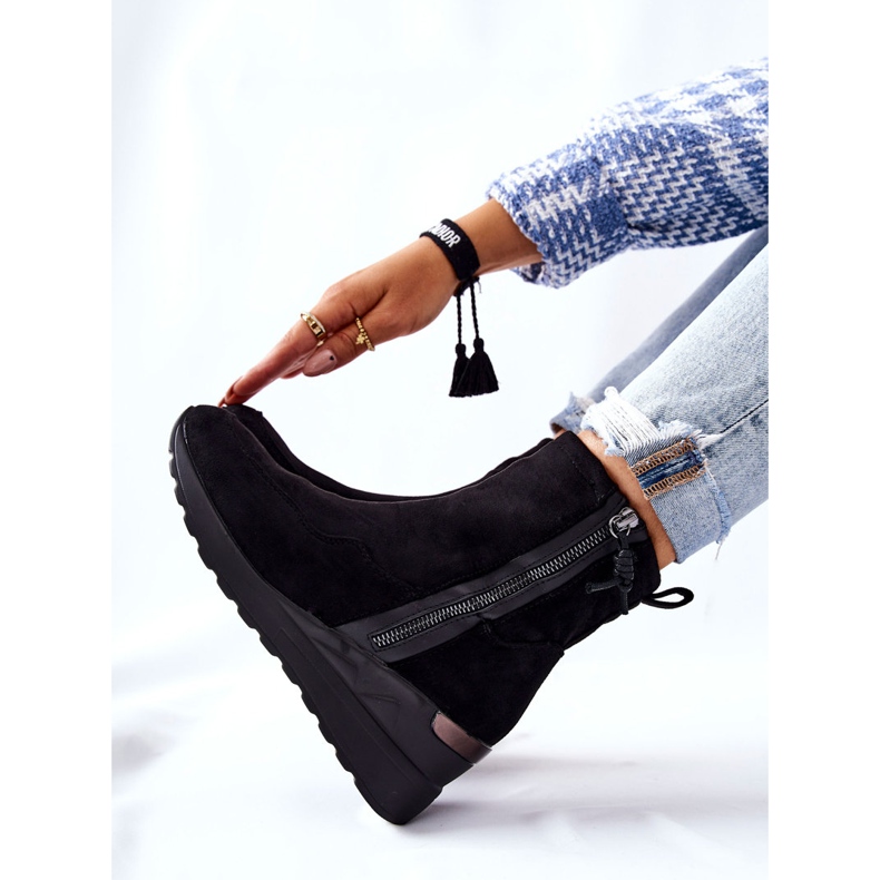 PE1 Fekete Athelaine velúr ékcsizma 2