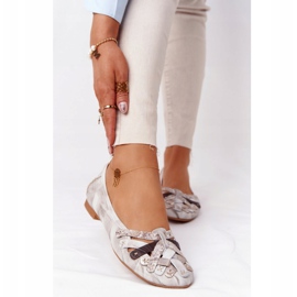 Női bőr balerinák Maciejka 01358-44 Piszkos bézs 1