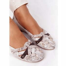 Női bőr balerinák Maciejka 01358-44 Piszkos bézs 5