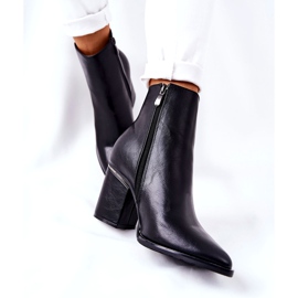 POTOCKI Klasszikus fekete Airah csizma magas sarkon 2