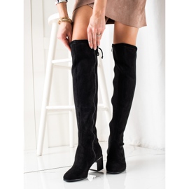 Goodin Stílusos magas sarkú combig érő csizma fekete 1 Goodin Stílusos magas sarkú combig érő csizma fekete 1