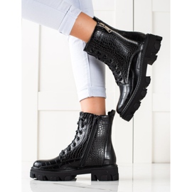 TRENDI Dolgozók dekoratív cipzárral fekete 1