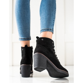 TRENDI Fűzős bokacsizma fekete 1