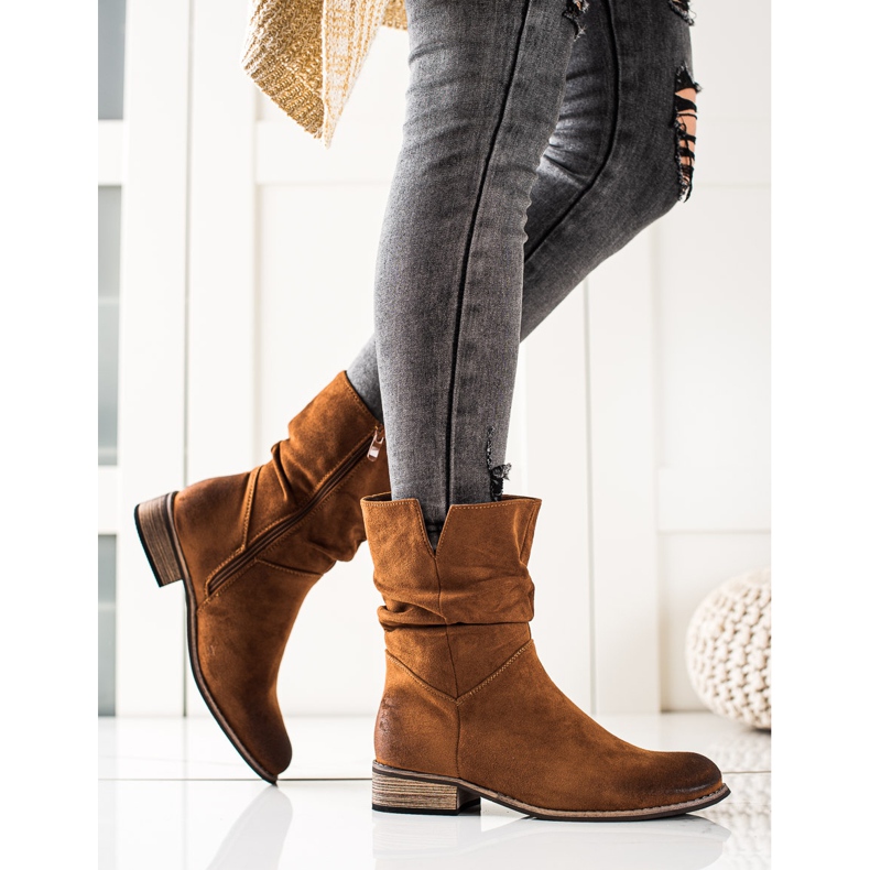 Evento Velúr cowboy csizma barna 1