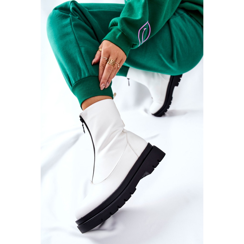 PE1 Női csizma cipzárral, fehér Tierra 1