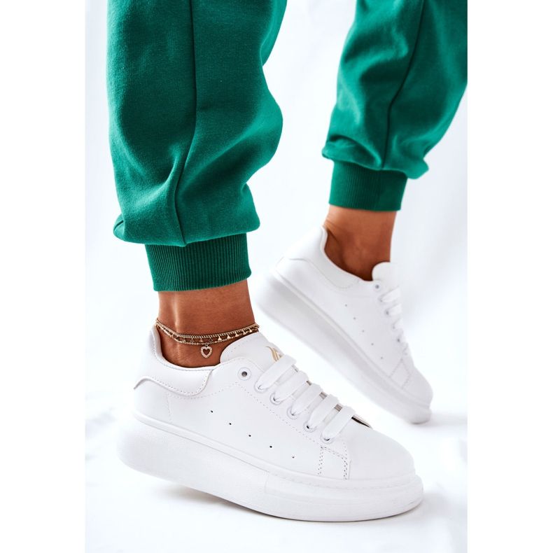 Bőr sportcipő, fehér Lemmy platformon 2