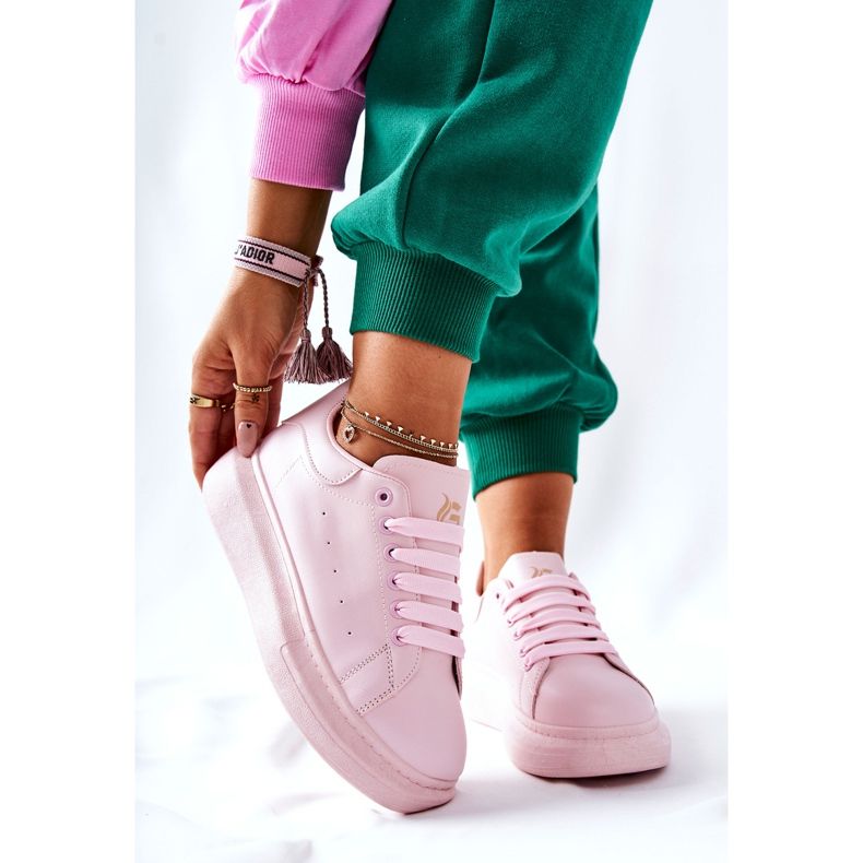 Bőr sportcipő a rózsaszín Lemmy platformon 2