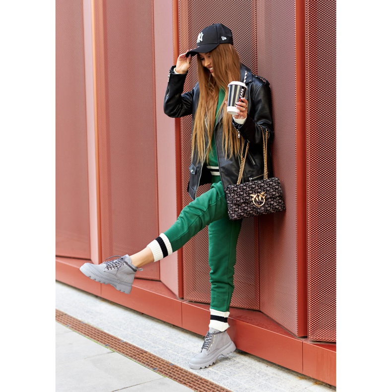 Bőrcsizma Big Star II274365 Szürke 2