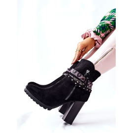 PG1 Velúr Csizma Egy Magas Posta Fekete Besis 2