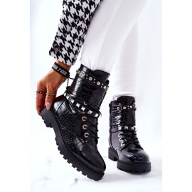 PG1 Fekete Nephele meleg csizma dolgozóknak szegecsekkel 1