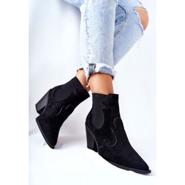 PG1 Fekete Maurelle Suede Cowboy csizma 2