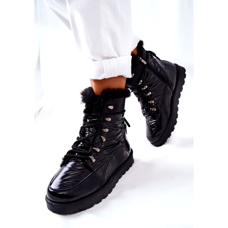 POTOCKI Magas szőrméből szigetelt hócsizma, fekete tüsszentés 1 POTOCKI Magas szőrméből szigetelt hócsizma, fekete tüsszentés 1