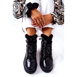 POTOCKI Magas szőrméből szigetelt hócsizma, fekete tüsszentés 2 POTOCKI Magas szőrméből szigetelt hócsizma, fekete tüsszentés 2