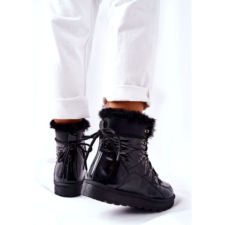 POTOCKI Magas szőrméből szigetelt hócsizma, fekete tüsszentés 6 POTOCKI Magas szőrméből szigetelt hócsizma, fekete tüsszentés 6