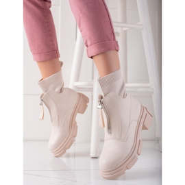 Bestelle Felcsúsztatható munkások cipzárral bézs 1