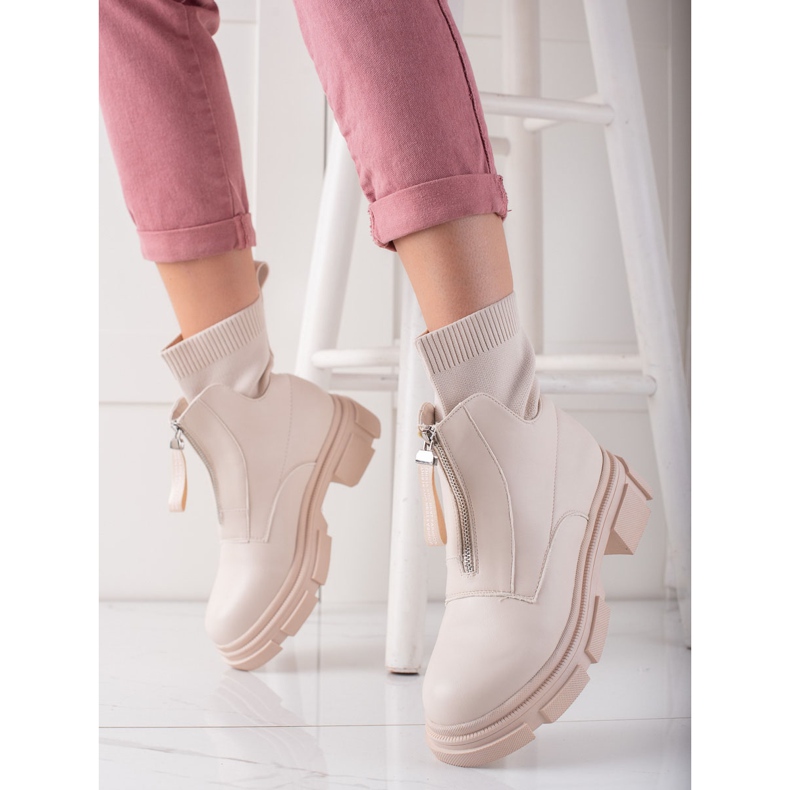 Bestelle Felcsúsztatható munkások cipzárral bézs 1