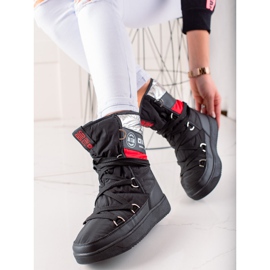 Női hócsizma Big Star EE274656 fekete piros ezüst 1