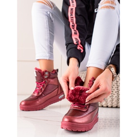 TRENDI Hócsizma Glitter Supermo-val piros 1