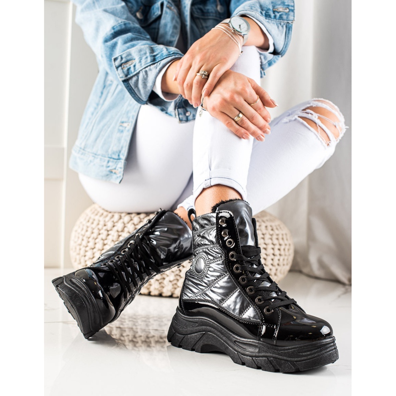 TRENDI Divat steppelt csapdázók fekete ezüst 1