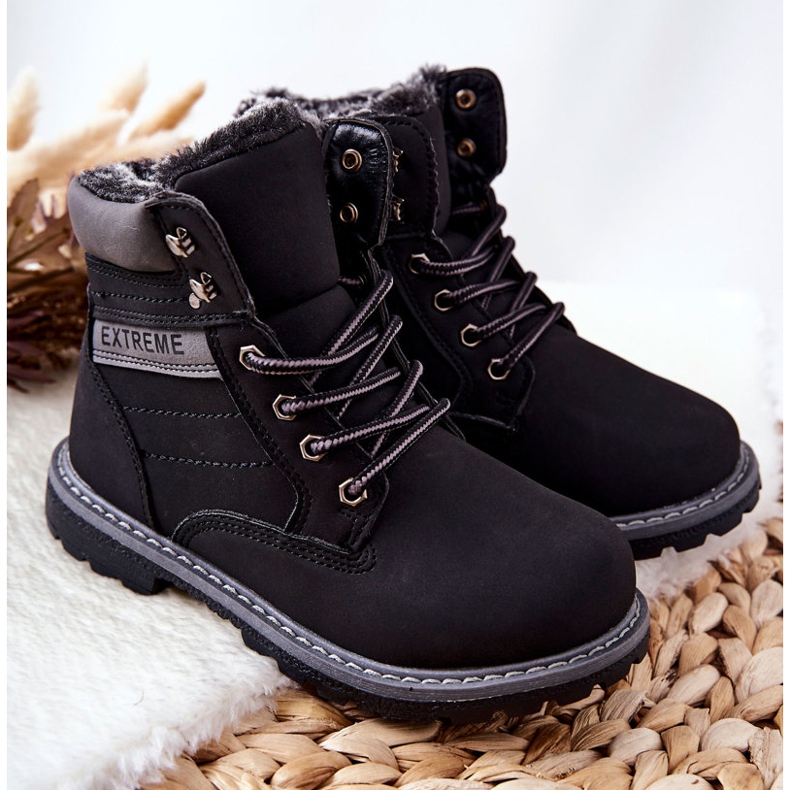 PA1 Gyermek Black Warmed Trappers Graves fekete 1