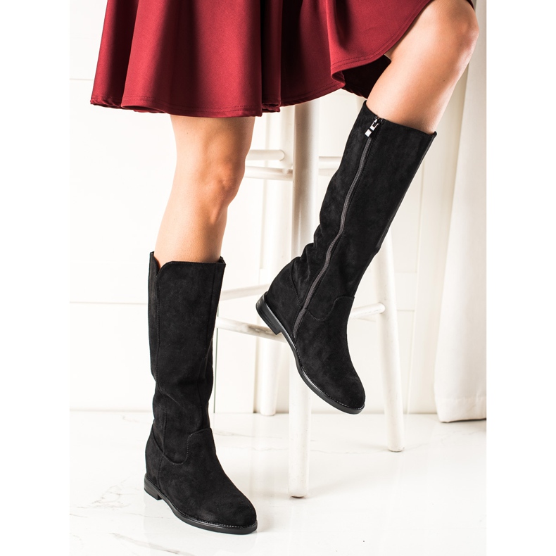 Renda Fekete velúr ékcsizma 2