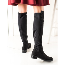 Lovery Kényelmes velúr csizma fekete 1