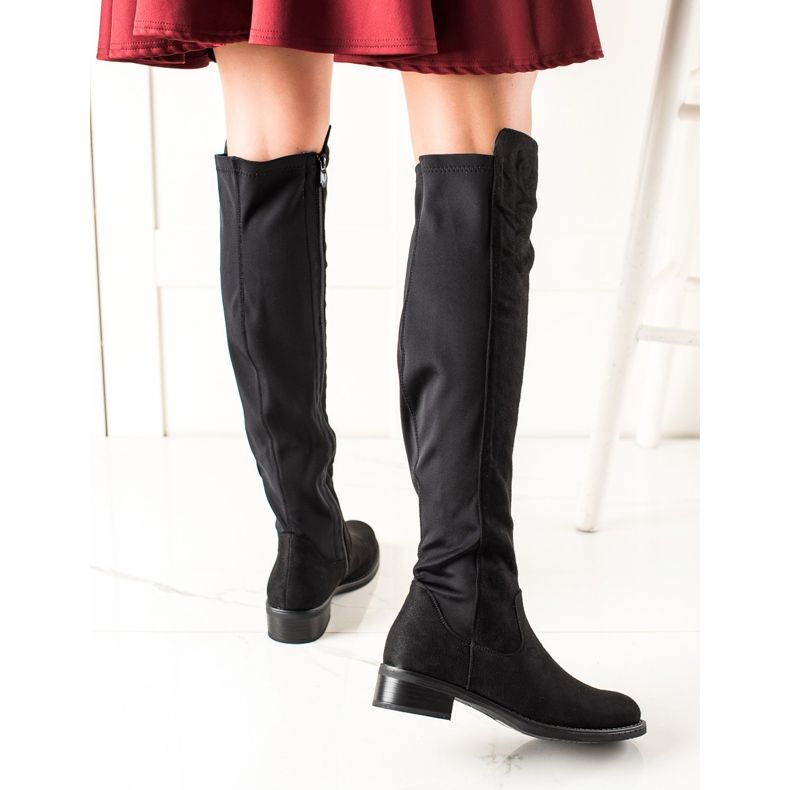 Lovery Kényelmes velúr csizma fekete 1