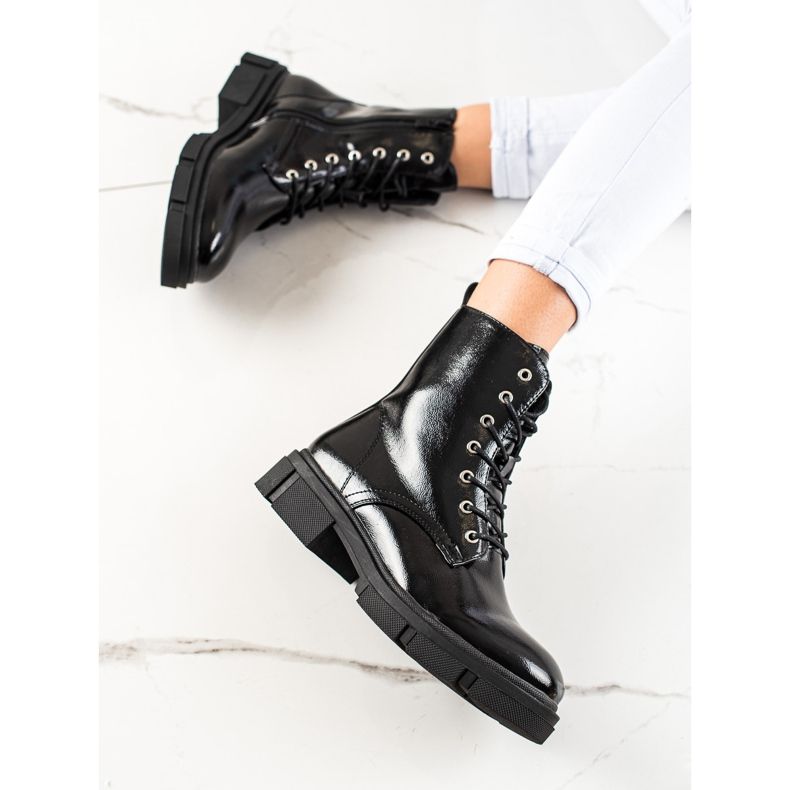 A márka fűzős csizmái Sergio Leone fekete 1