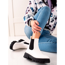 Seastar Divatos Chelsea csizma a platformon fehér 1